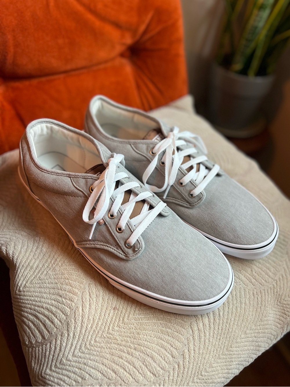 Vans Authentic Gray Canvas Sneakers Men’s 14 EU 48 Low Top Skate Shoes